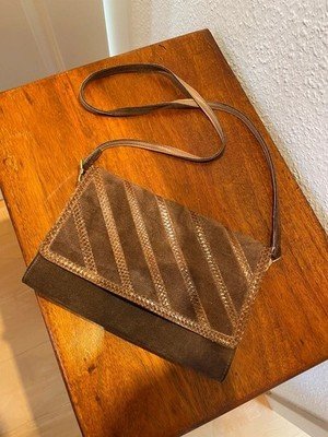Sac Mon Paris Vintage Ledertasche Schlangenleder Wildleder Boho Designer