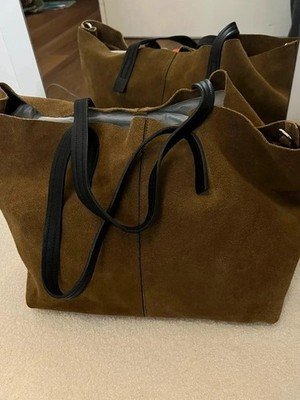 Grand sac MNG en daim du cuir véritable