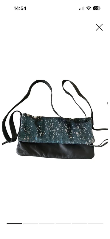 Pochette Maje cuir et sequins