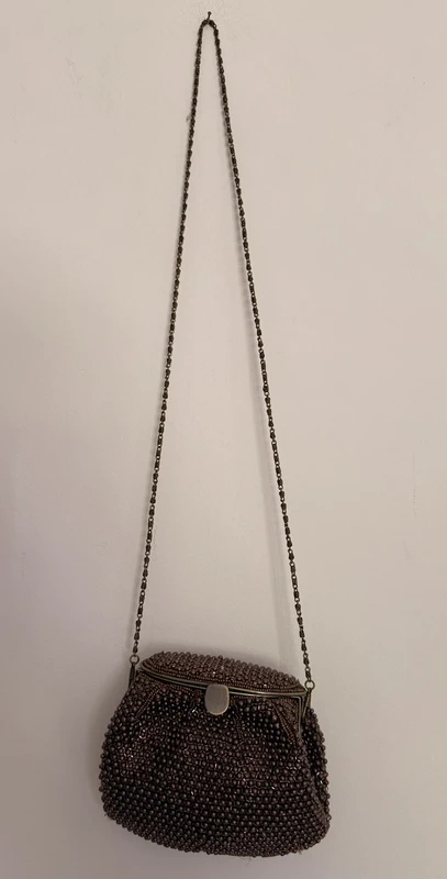 💜 Sac vintage perlé Leko London – sac de soirée rétro💜
