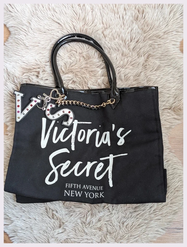 Sac cabas Victoria Secret noir et blanc spacieux 💝