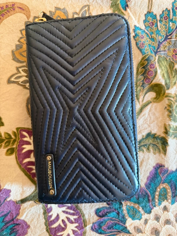 Portefeuille Mauboussin en cuir bleu marine