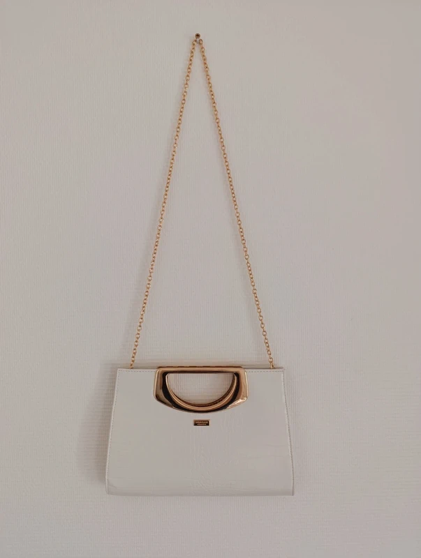 Élégant sac blanc et doré