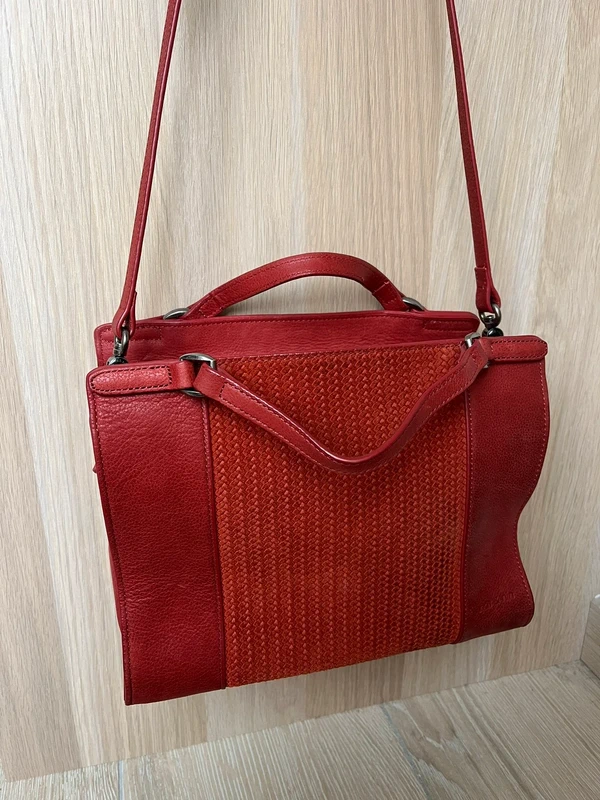 Sac Nat & Nin cuir rouge