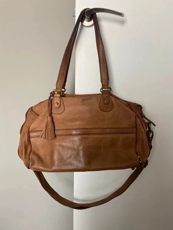 Sac à main en cuir marron Comptoirs de Cotonniers