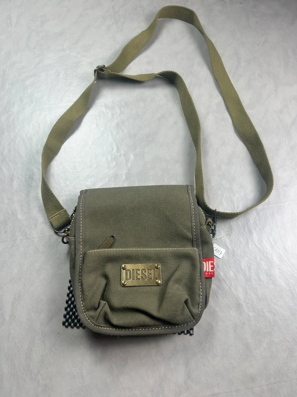 Sac sacoche à bandouliere Diesel kaki en Coton vintage