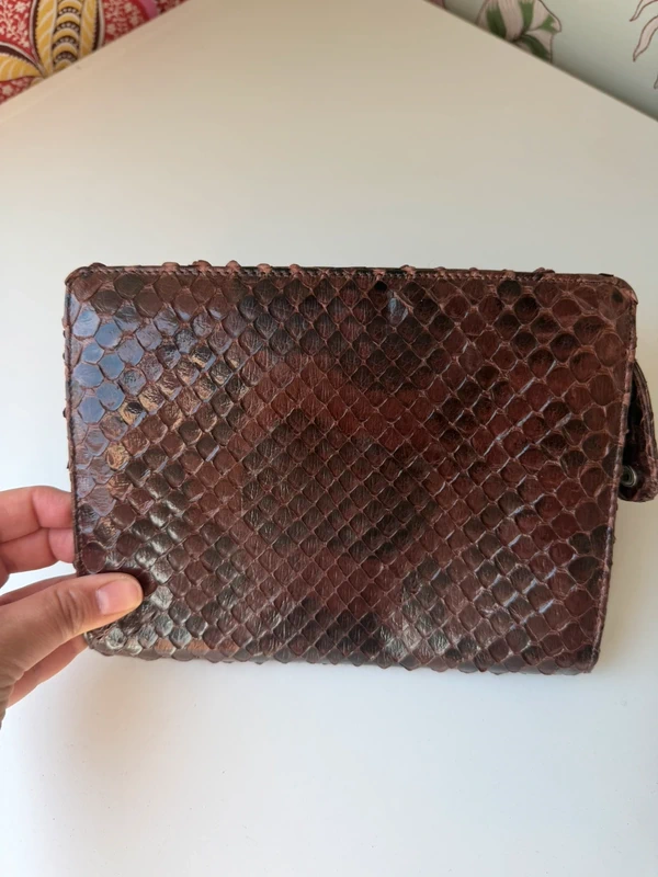 Pochette Bally en cuir effet python