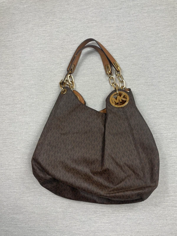 Sac à main Michael Kors MK monogramme marron camel hobo tote bag