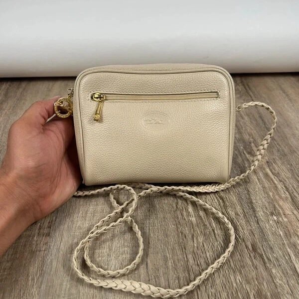 Petite sacoche Longchamp Vintage - Cuir grainé Beige