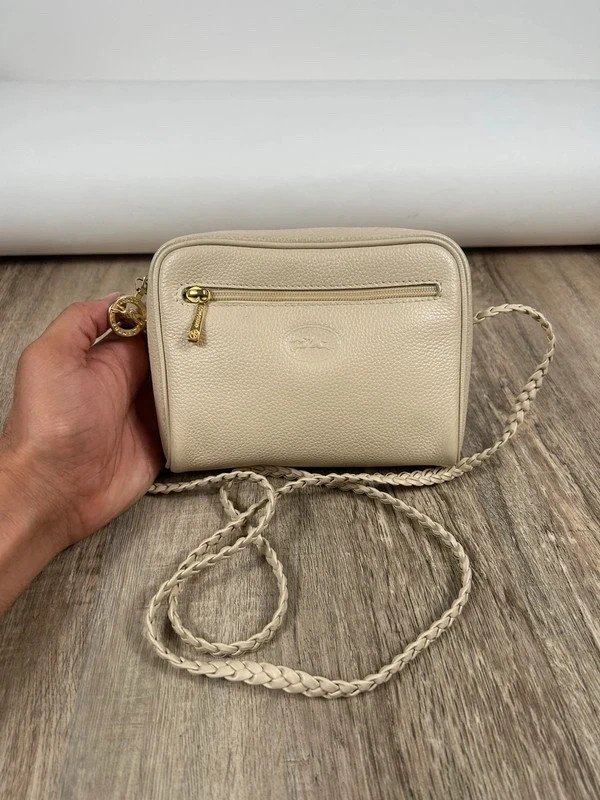 Petite sacoche Longchamp Vintage - Cuir grainé Beige