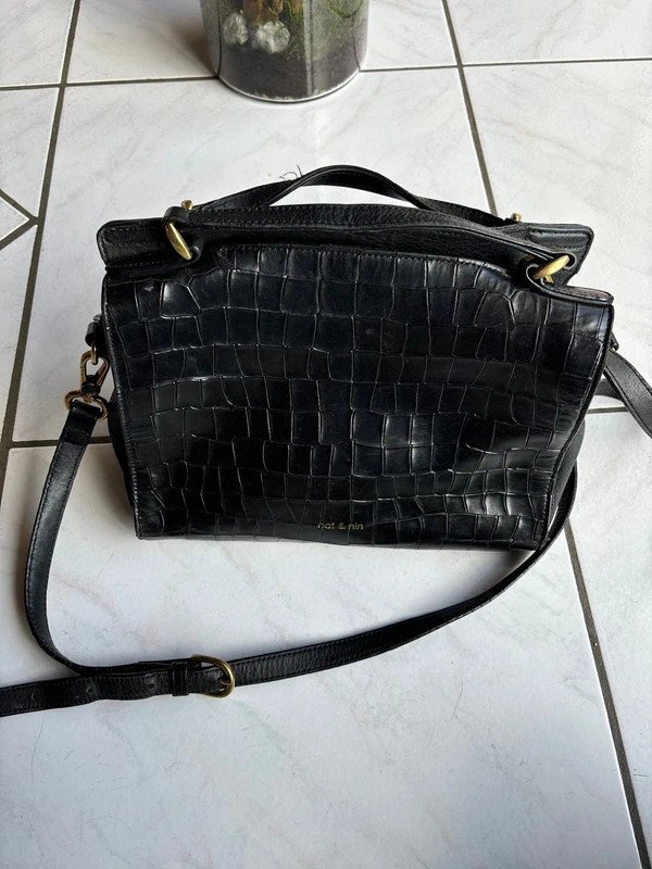 Sac cuir noir nat&nin femme bandoulière et à main