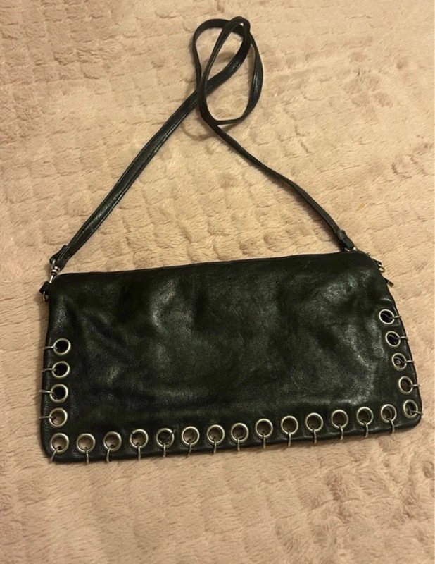 Sac bandoulière maje cuir d’agneau
