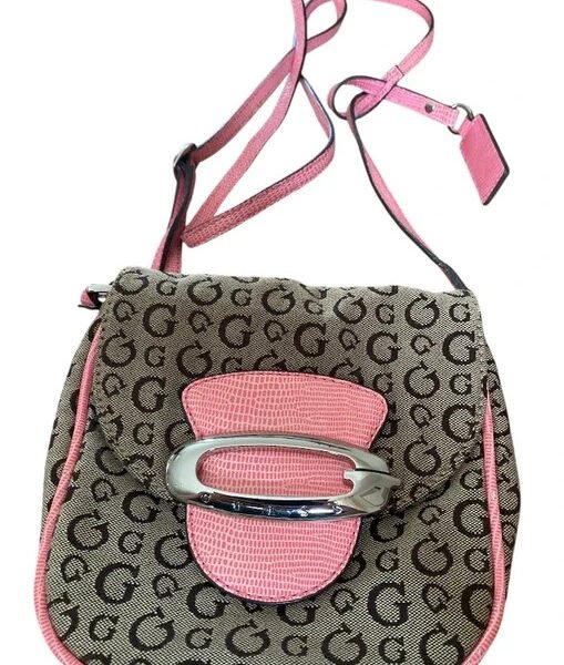 Sac GUESS bandoulière Vintage Y2K Monogramme Rose