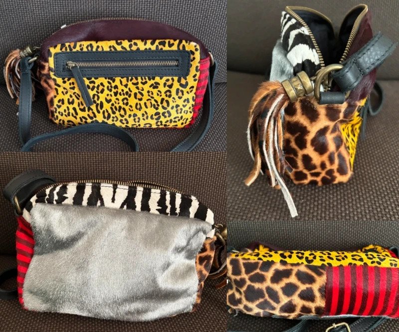 Sac Genuine cuir imprimé leopard / zèbre