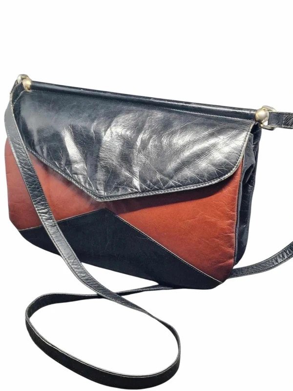 Sac Vintage Charles Jourdan Paris - Cuir bicolore - Made in France