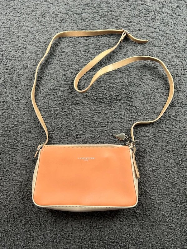 Sac bandoulière Lancaster Paris orange beige