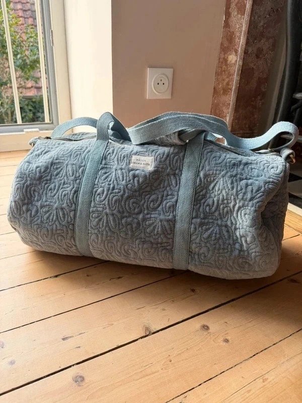 Sac bowling Stella & Suzie en velours bleu