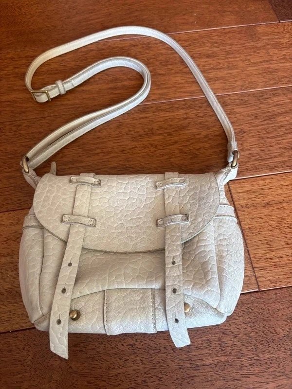 Petit sac crème tout cuir