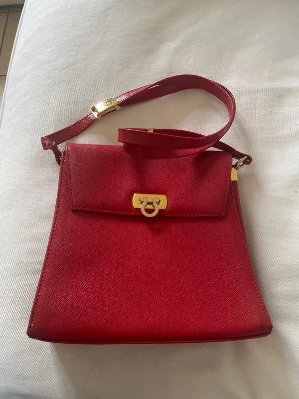 Sac cuir rouge Pourchet Paris