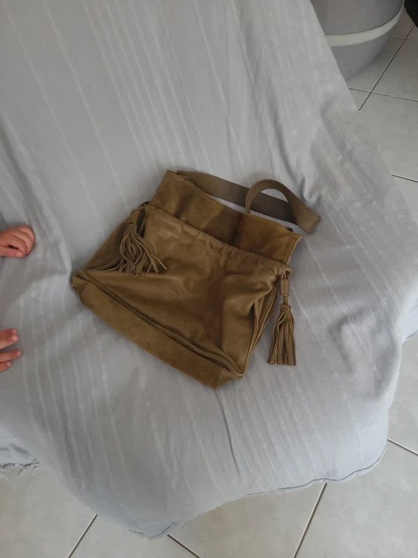 Sac bandoulière cuir kaki