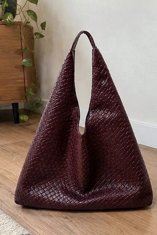 Sac fourre-tout Dark Red foncé motif géométrique •
