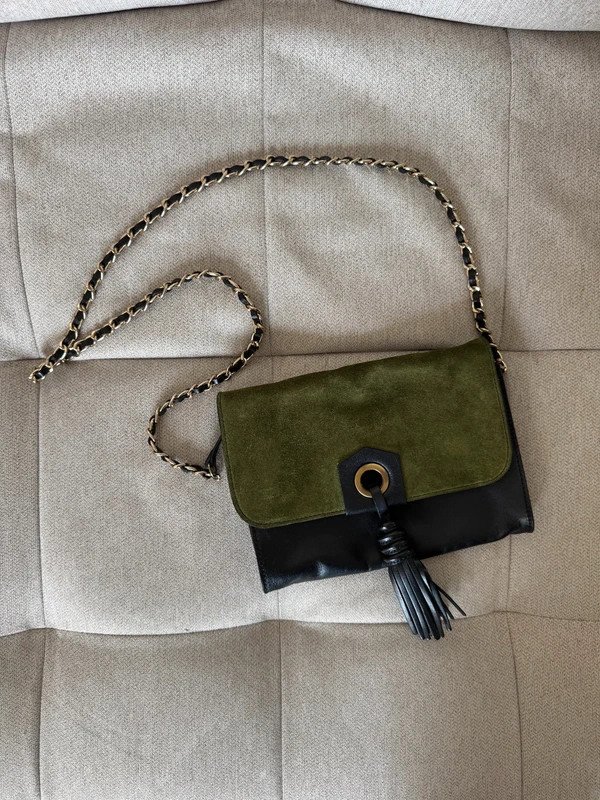 Sac bandoulière Vanessa Bruno kaki et noir