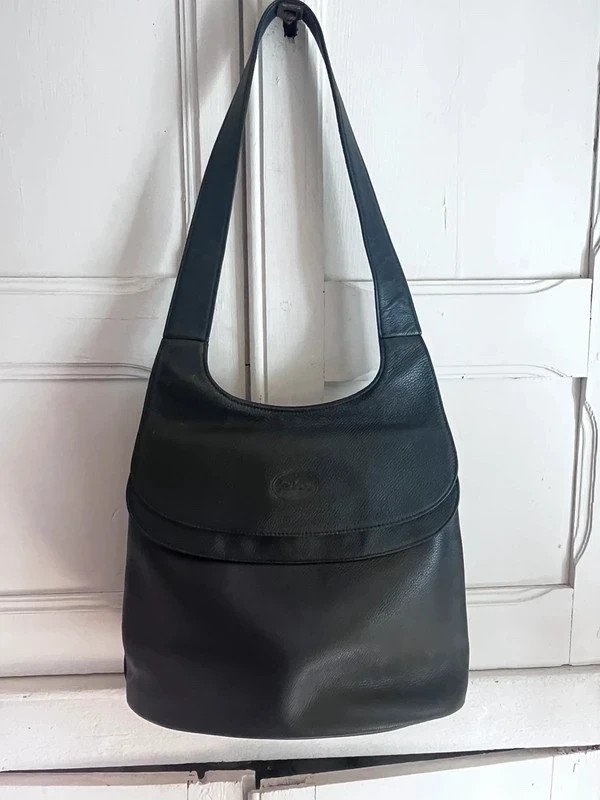 Sac Longchamp cuir foulonné marine