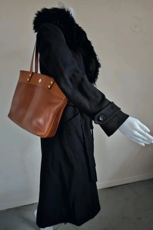Vintage magnifique sac cuir marron Les Sacs Fabienne
