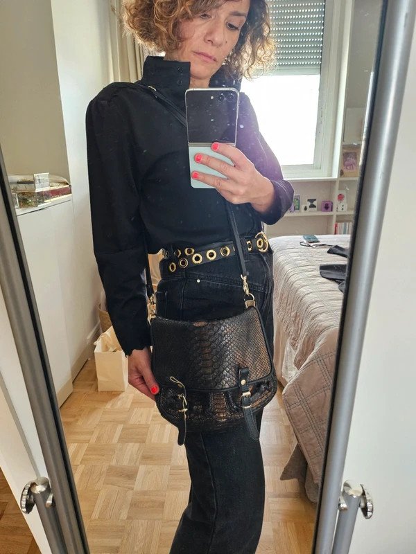 Sac Craie mini Maths cuir python