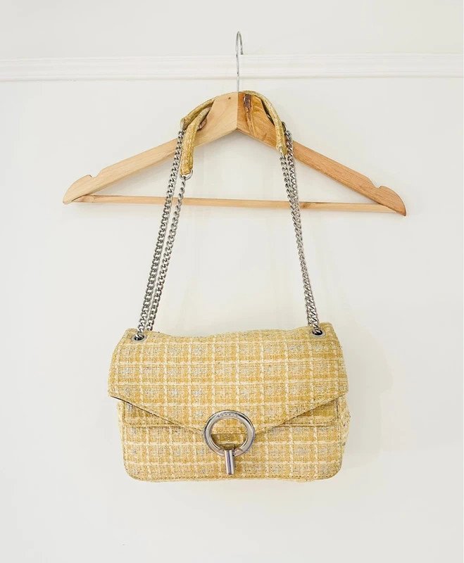 Sac en bandoulière Sandro YZA en tweed jaune/argenté
