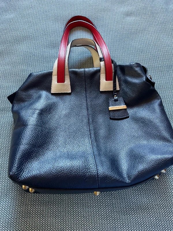 Sac en cuir À.Bellucci porte main + en bandoulière bleu /blanc /rouge