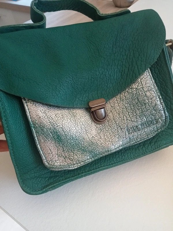 Sac bandoulière vert argent