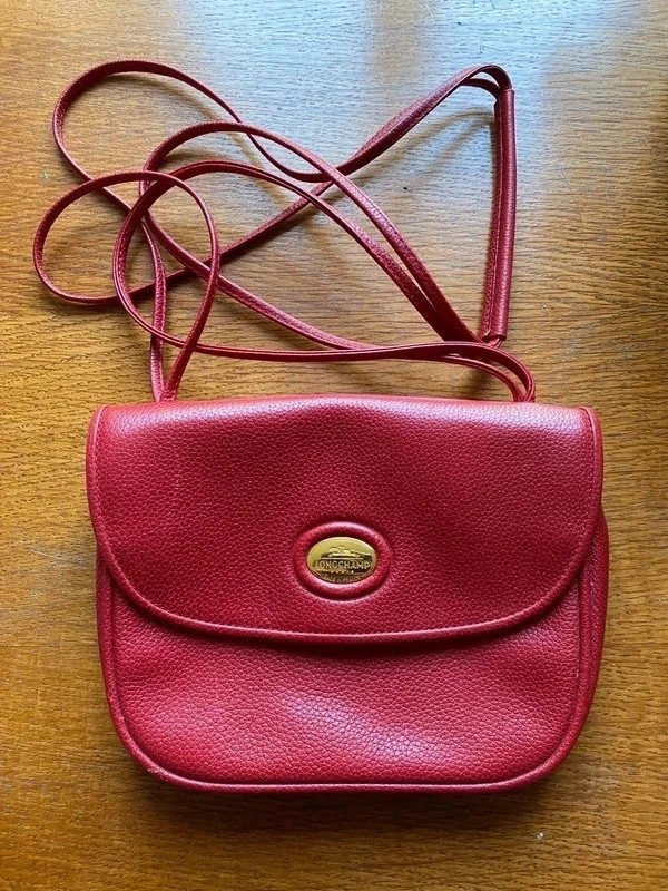Sac Longchamp Paris en cuir rouge