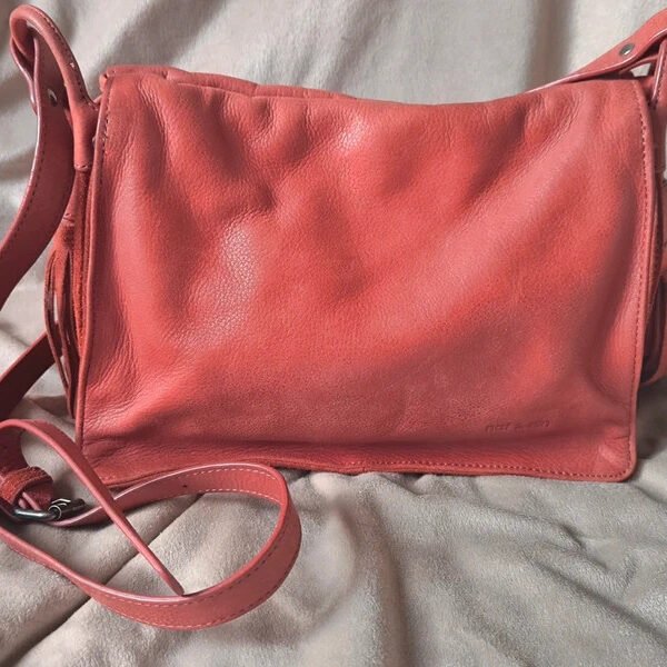 Sac à main en cuir brique / corail – Nat & Nin