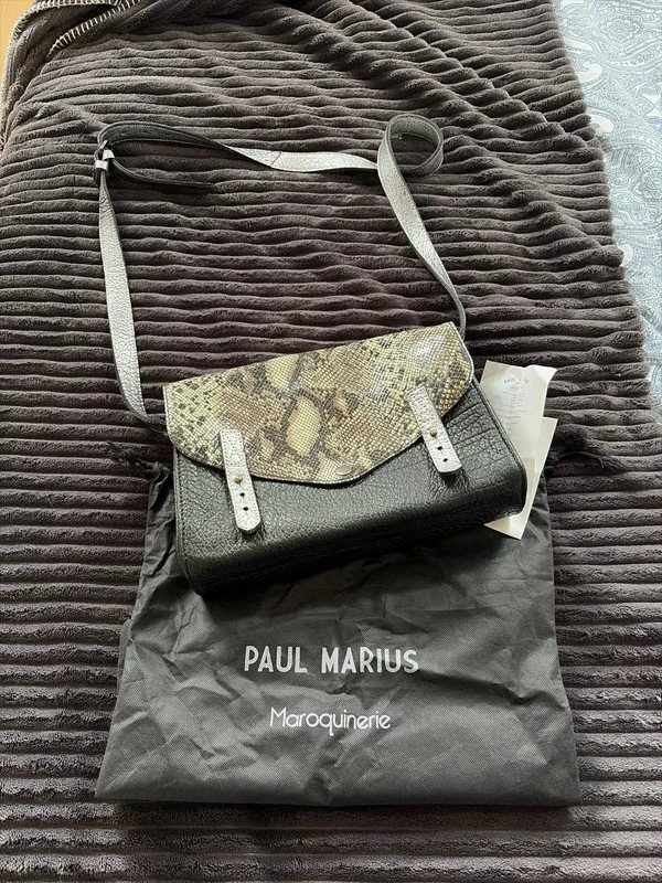 L’Indispensable Python argenté / Noir - sac Paul Marius