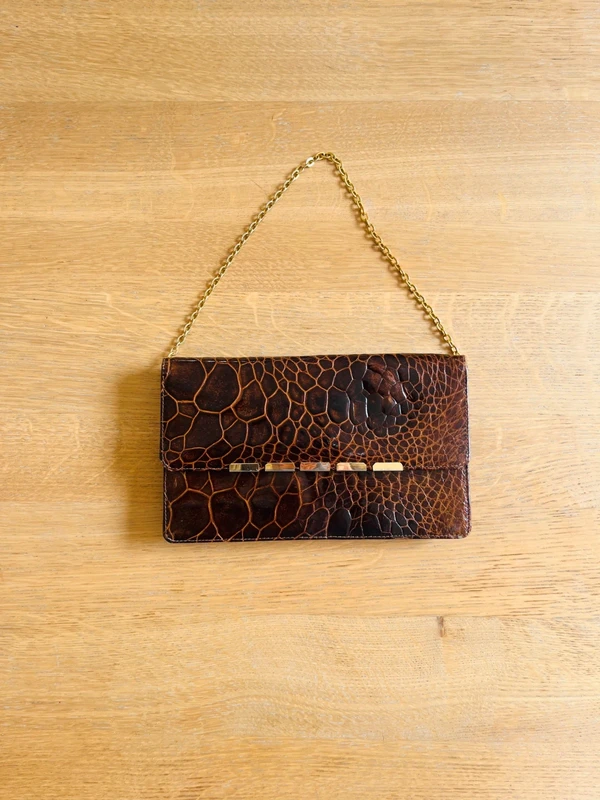 Pochette vintage croco