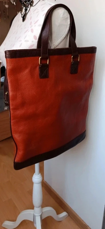 Grand sac en cuir véritable années 70