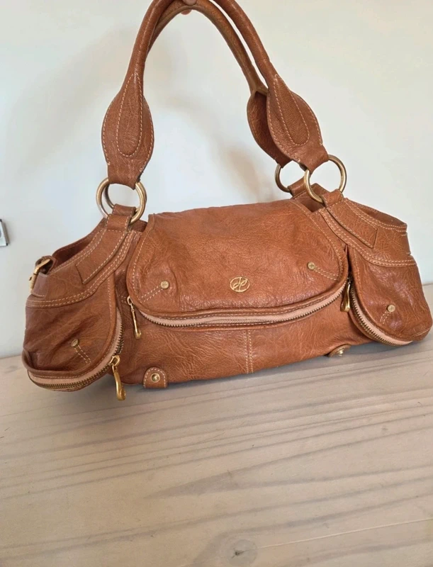 Sac à baguette Powerland 100% Cuir Véritable style vintage Y2K