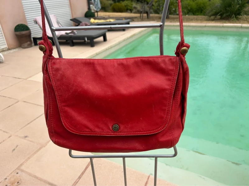 Sac Tuscans Made in Italy cuir rouge – Besace bandoulière