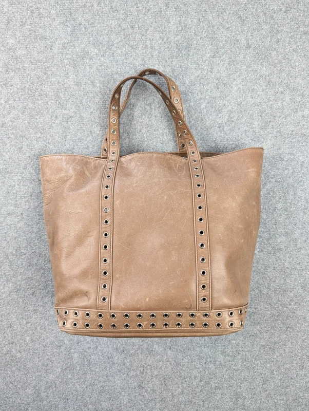 Sac Cabas Vanessa Bruno en Cuir à Œillets | Patine Vintage - Marron | Taille M