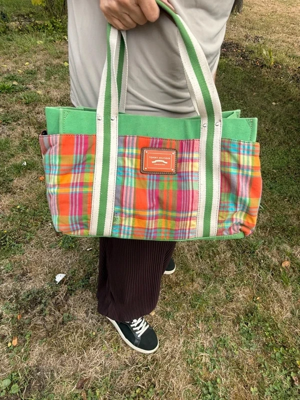 Tommy Hilfiger – Sac Vintage En Toile Multicolore Et Cuir