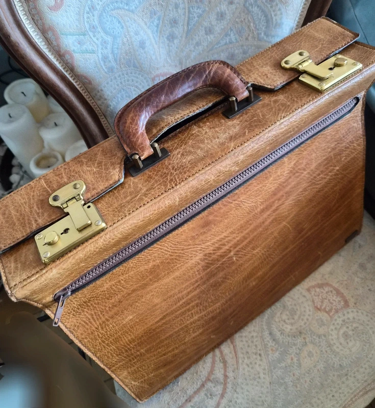 Sacoche d'homme, "Le Tanneur "vintage