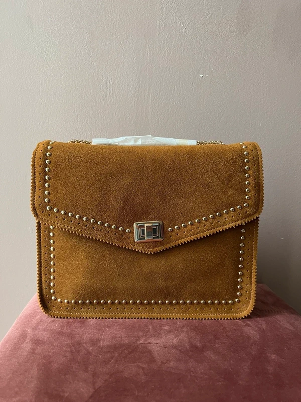 Sac à bandoulière en croûte de cuir - Neuf avec étiquette