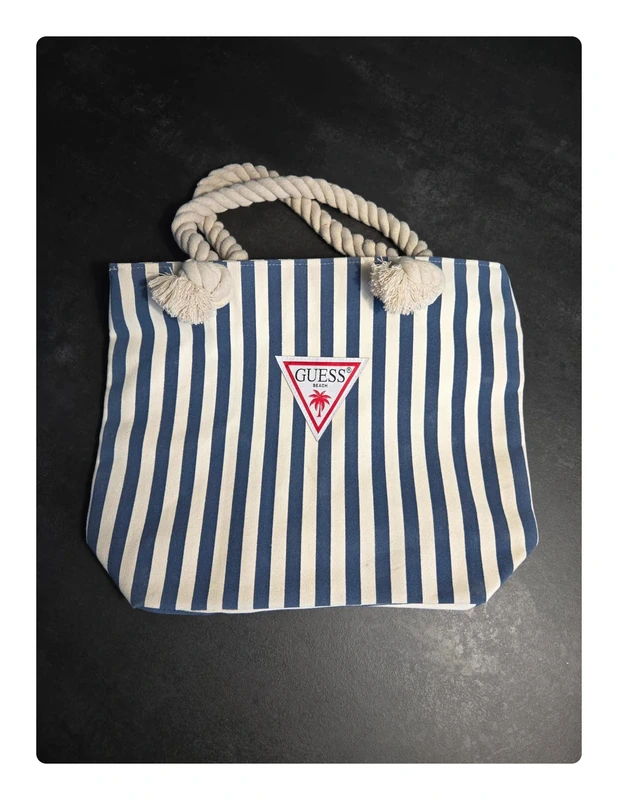 Sac de plage Cabas guess femme écru blanc