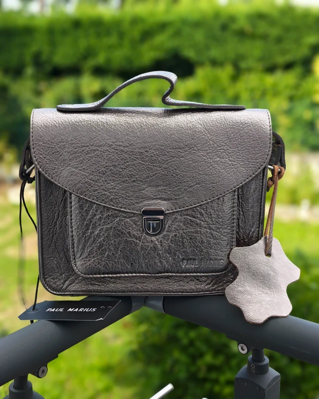 Sac en cuir Paul Marius mademoiselle George acier gris argent