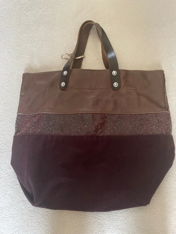 Sac/cabas en cuir et toile épaisse Estellon très bon état