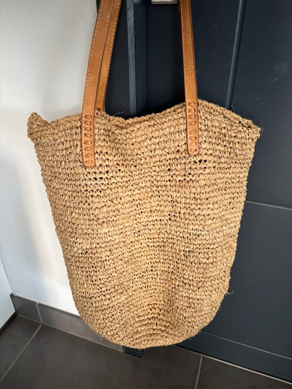 Cabas souple en raphia naturel