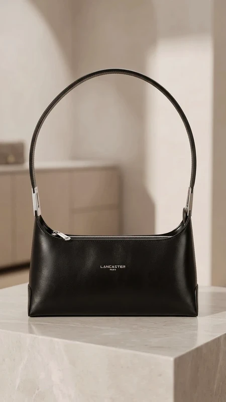 Sac à main Lancaster noir en cuir Modèle épaule