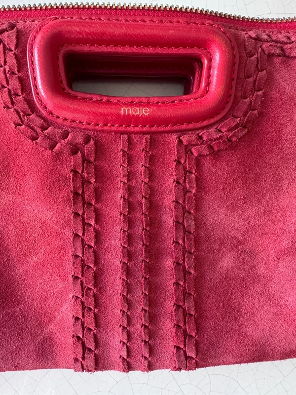Sac Maje en cuir rouge