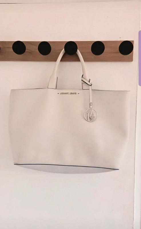 Sac cabas Armani Jeans blanc + Pochette + Dustbag d'origine